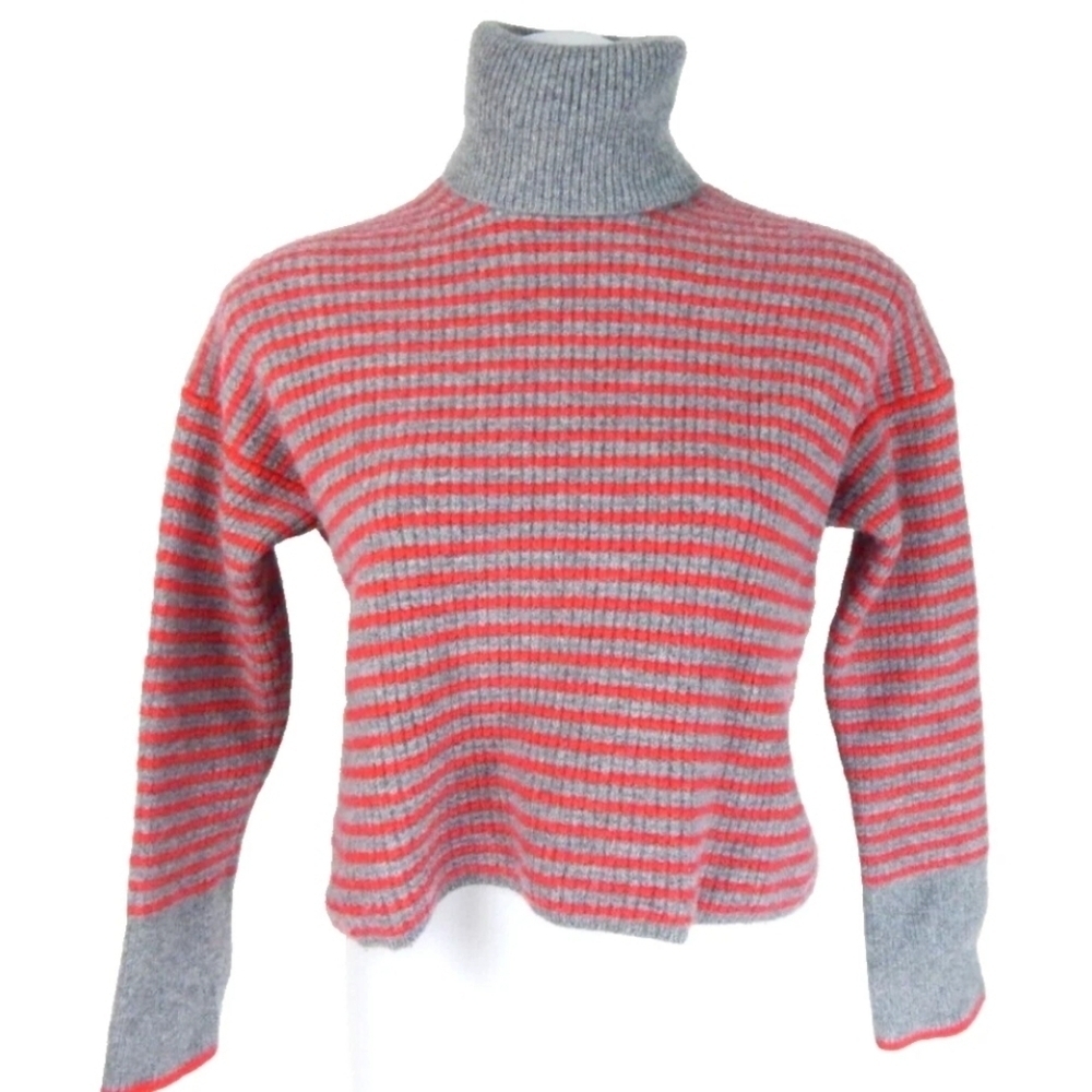 Madewell Crop Waffle Knit Wool Sweater